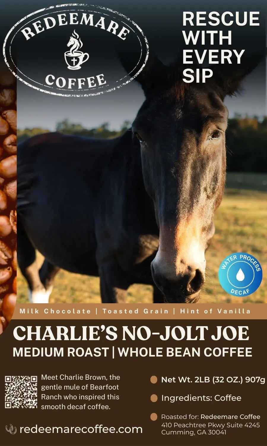 Charlie's No-Jolt Joe Decaf - Still Wild at Heart | Medium Roast | Redeemare Coffee
