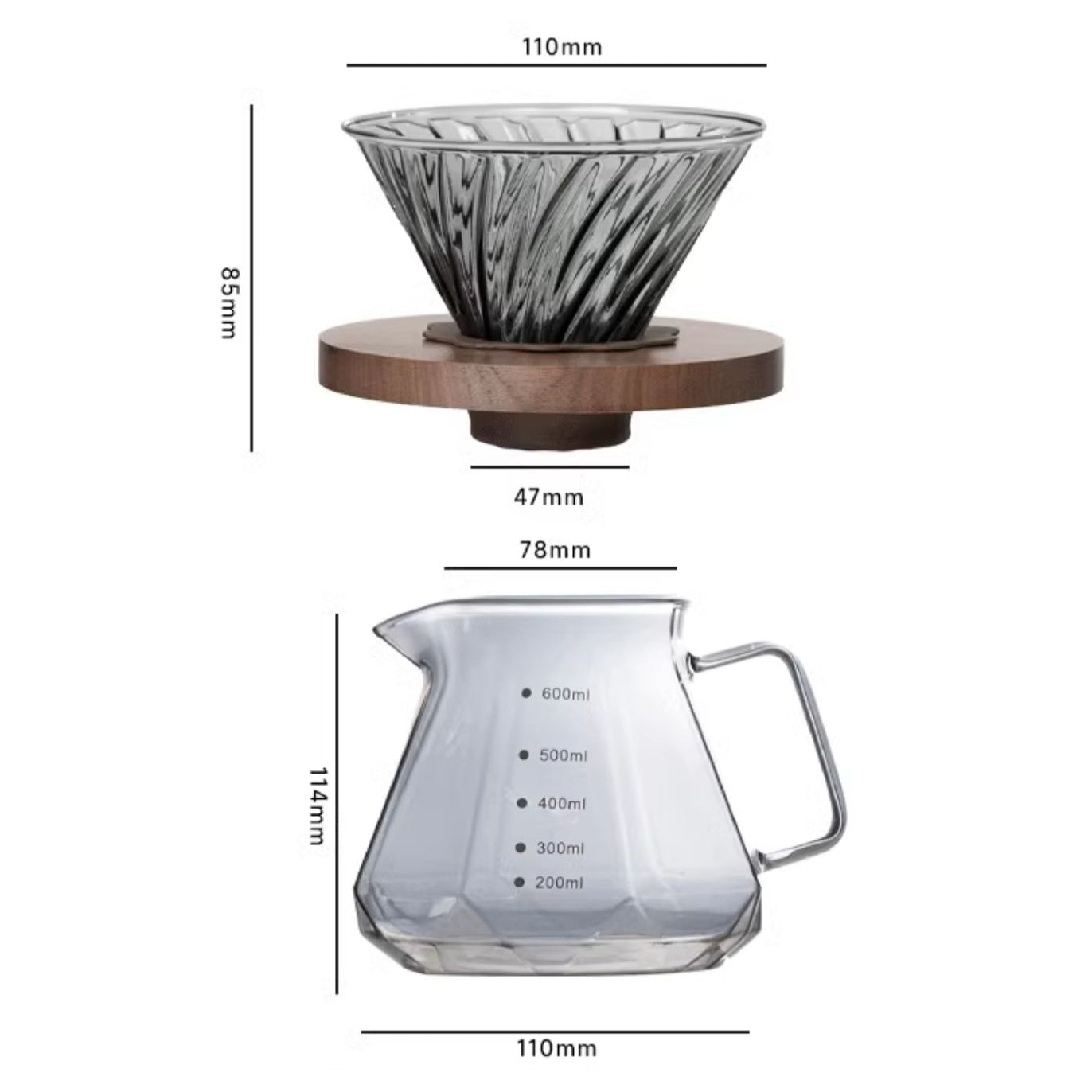 Coffee Brewing V60 Set with Walnut Wood Holder - Redeemare Coffee