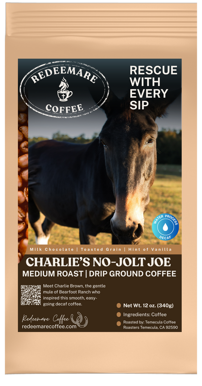 Charlie's No-Jolt Joe decaf medium roast coffee - drip grind - Redeemare Coffee