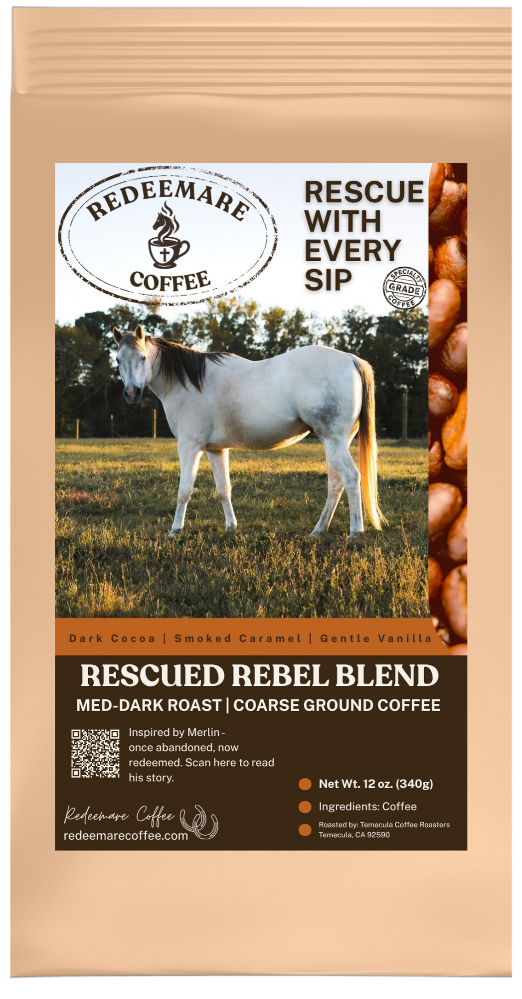 Rescued Rebel Blend medium-dark roast coffee - coarse grind - Redeemare Coffee