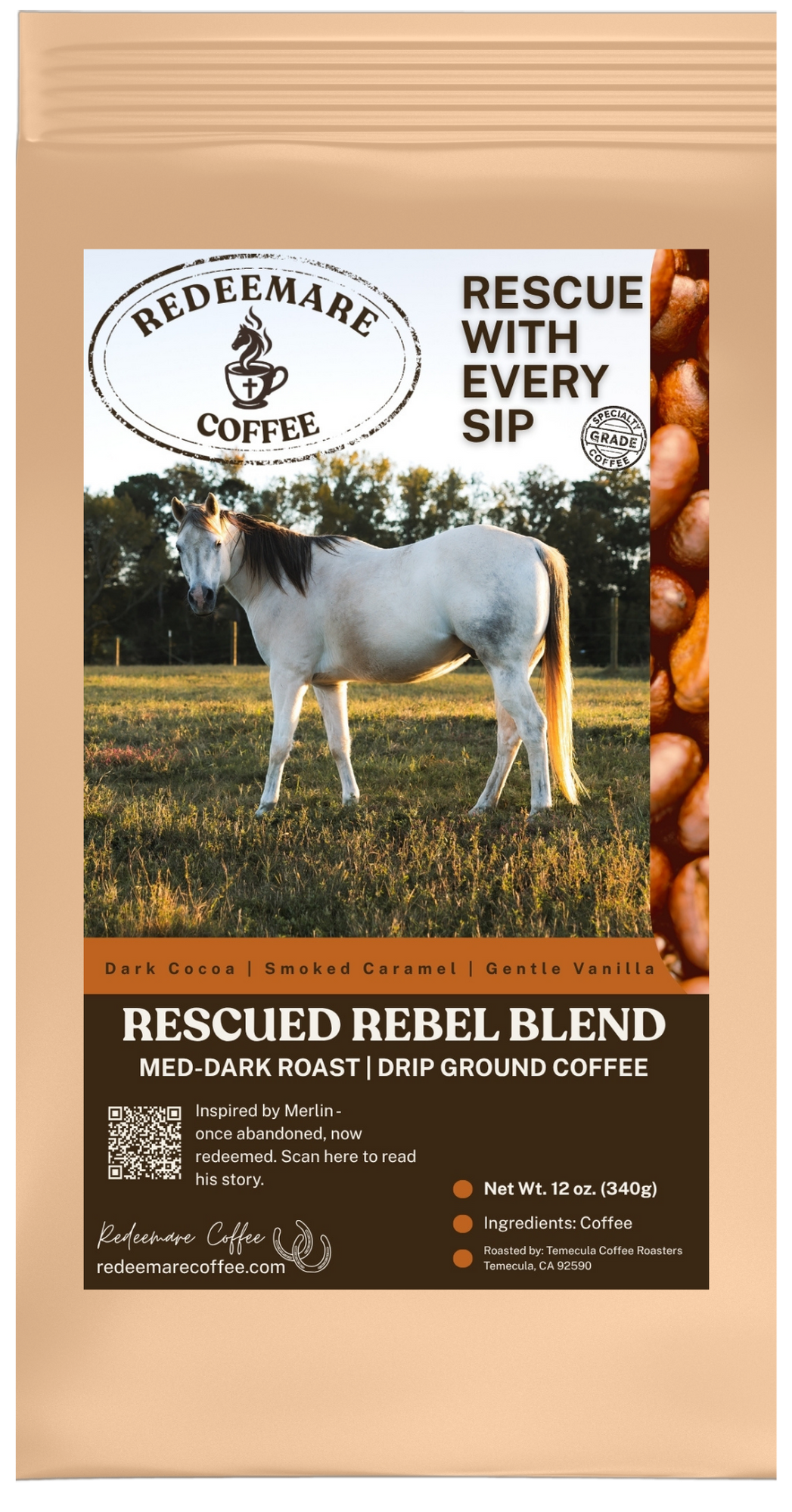 Rescued Rebel Blend medium-dark roast coffee - drip grind - Redeemare Coffee