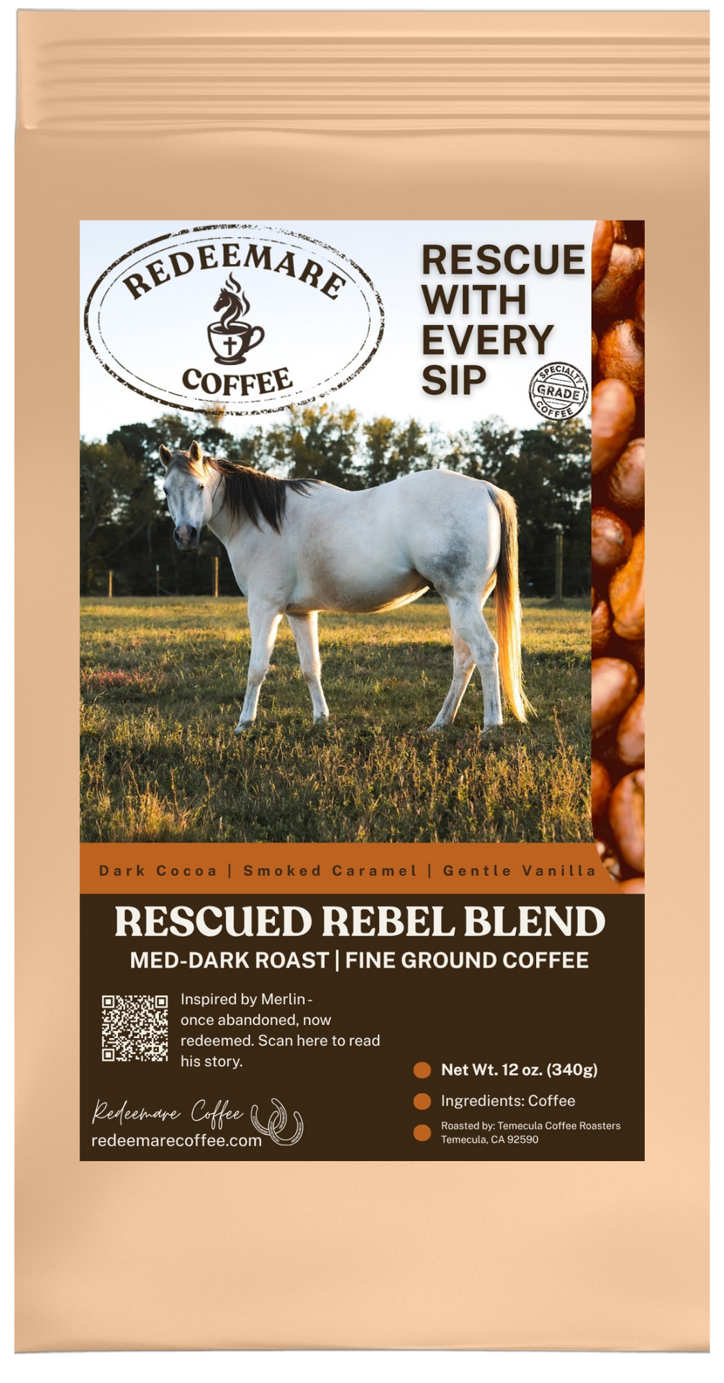 Rescued Rebel Blend medium-dark roast coffee - fine grind - Redeemare Coffee